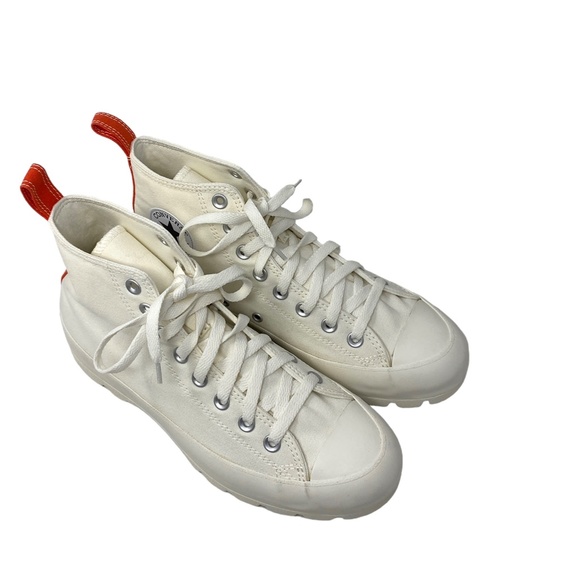 Converse Ctas Lugged Canvas Shoes High Women Size White Red Custom 572582C-WWRD - Picture 3 of 11